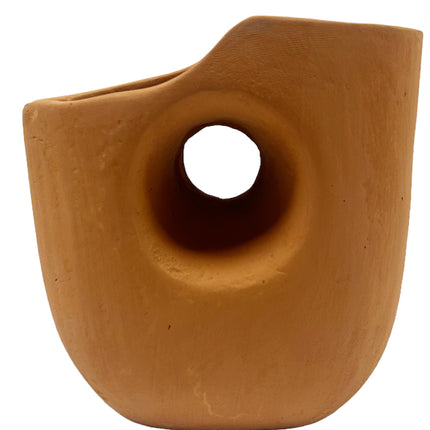 Sculpturale terracotta vaas