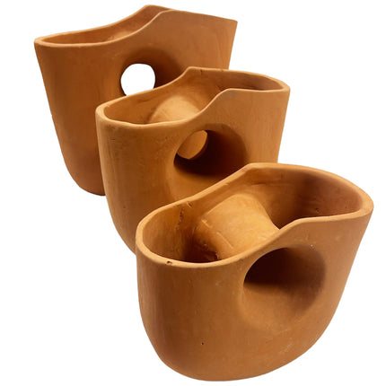 Sculpturale terracotta vaas