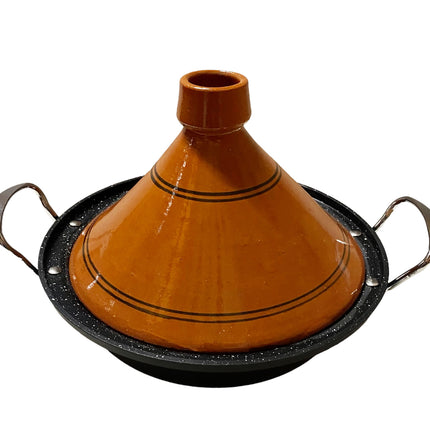 Tajine aardewerk en gegoten Aluminium inductie| Handvaten| Geschikt voor 4-8 personen -  Alle warmtebronnen| Ø 30cm