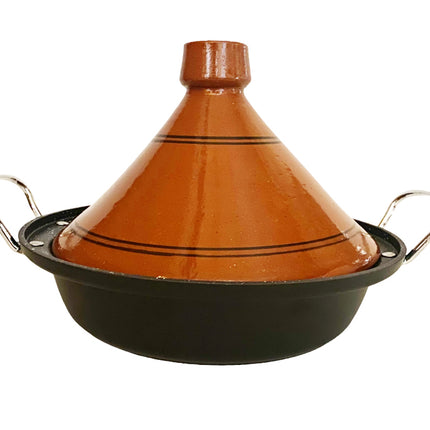 Tajine aardewerk en gegoten Aluminium inductie| Handvaten| Geschikt voor 4-8 personen -  Alle warmtebronnen| Ø 30cm