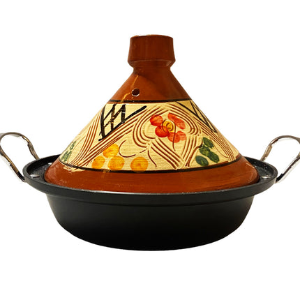 Tajine aardewerk en gegoten Aluminium inductie| Handvaten| Geschikt voor 4-8 personen -  Alle warmtebronnen| Ø 30cm