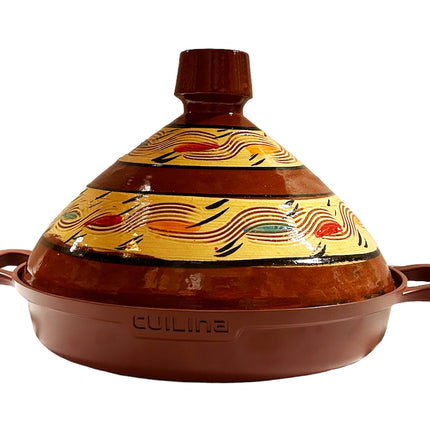 Cuilina | Tajine Ourika Ø30cm - Handgemaakt keramiek deksel-  Non-stick - Geschikt voor Alle Kookplaten