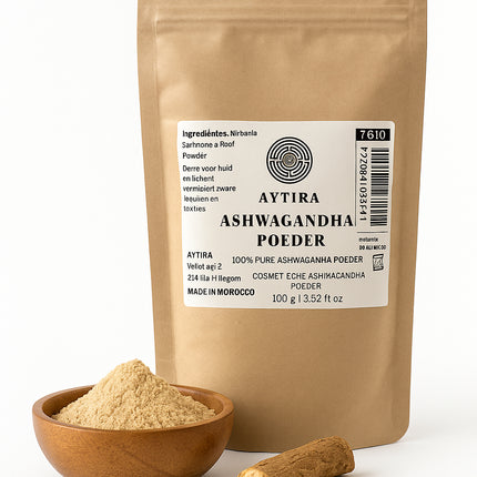 AYTiRA Ashwagandha Poeder – 100% Puur – Natuurlijke Detox voor Huid & Lichaam – 100g