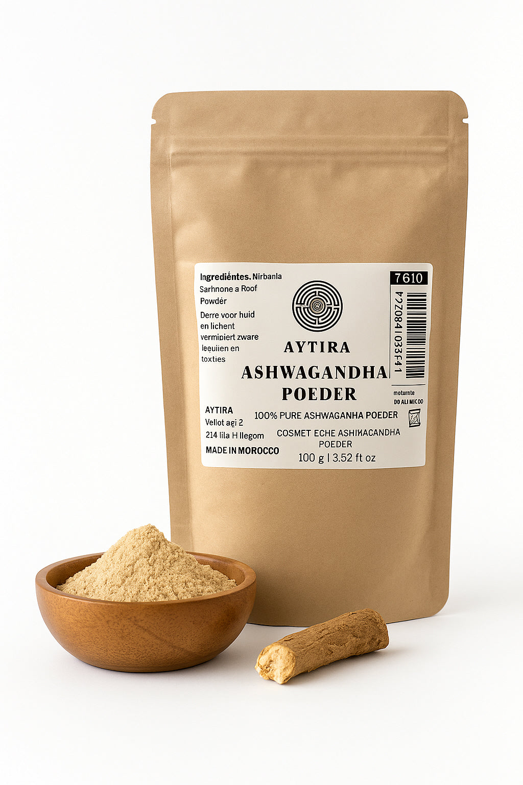 Poudre d'Ashwagandha AYTiRA – 100% Pure – Détox Naturelle pour la Peau & le Corps – 100g