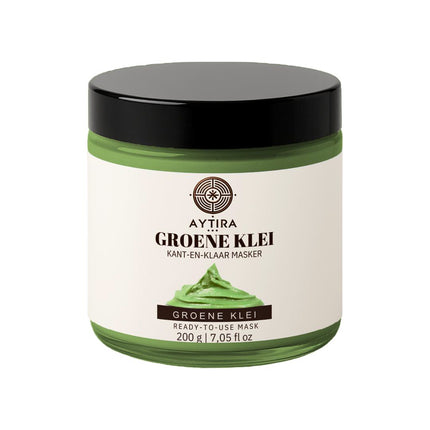 AYTiRA Groene Klei Kant-en-Klaar Gezichtsmasker – 200 g – 100% Natuurlijke Zuiverende Klei – Direct Gebruiksklaar