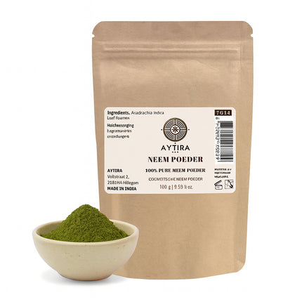 AYTiRA Neem Poeder – 100% Puur – Natuurlijke Anti-Acne & Huidverzorging – 100g
