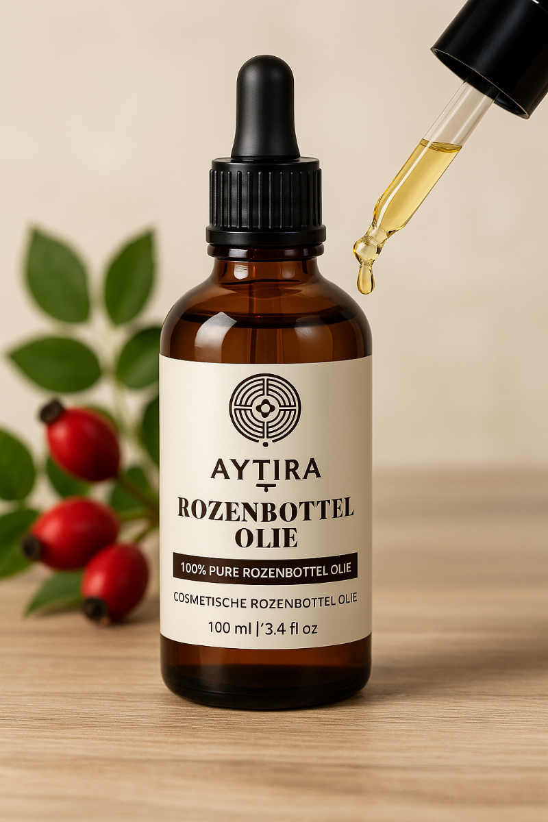 Aytira rozenbottelolie 100 ml – 100% pure koudgeperste olie met pipet – foto 2