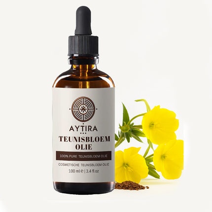 AYTiRA Teunisbloemolie 100 ml – 100% Pure Koudgeperste Cosmetische Olie – Voor Huid & Haar