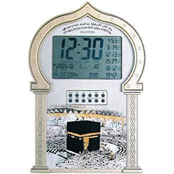 Digitale Islamitische Azan klok met Qibla 2000 steden