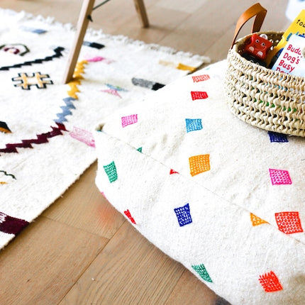 Azilal Kilim Marokkaanse Berber Poef - 100% Wol