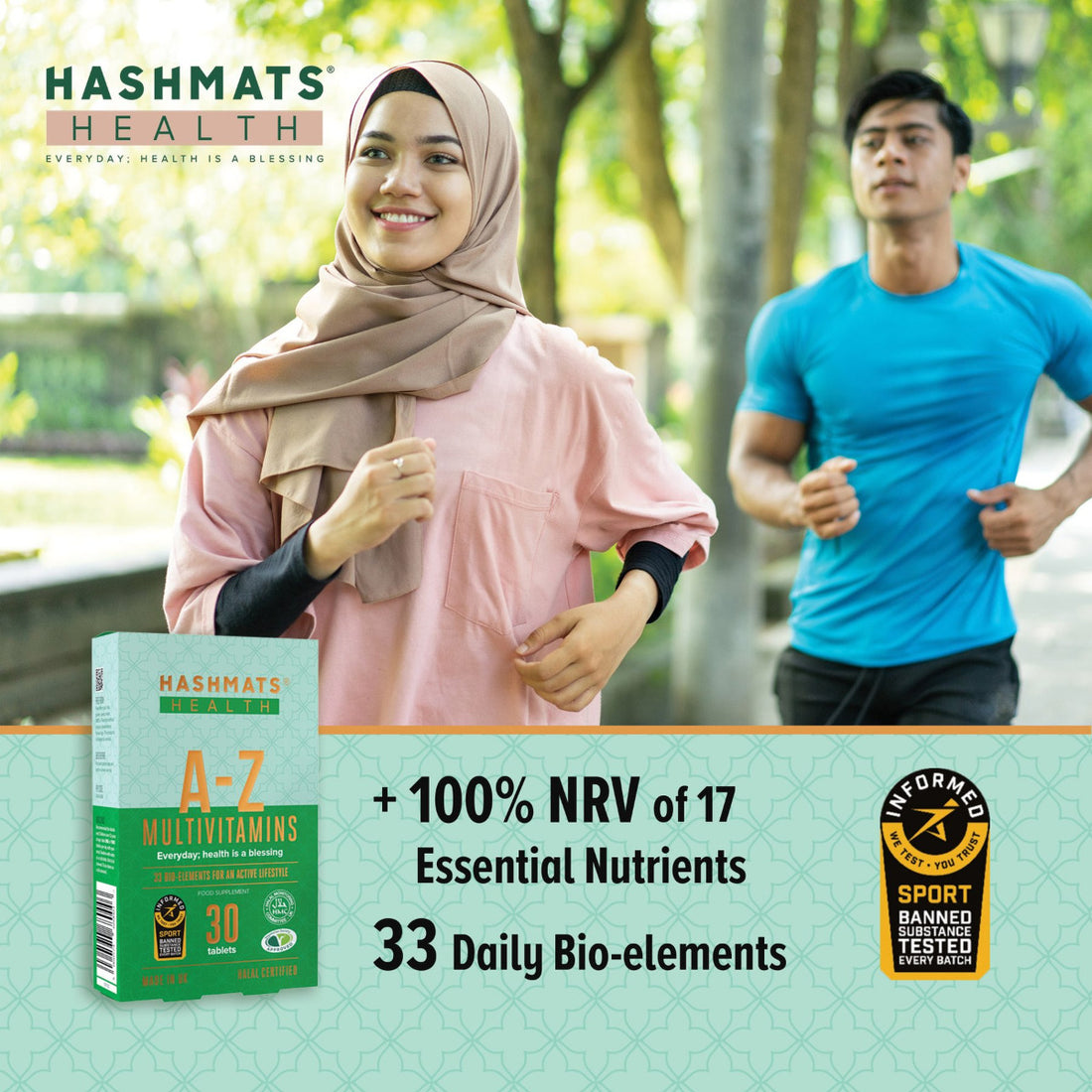 Multivitamines Halal certifiées A-Z 30 - avec 33 bio-éléments par HASHMATS®