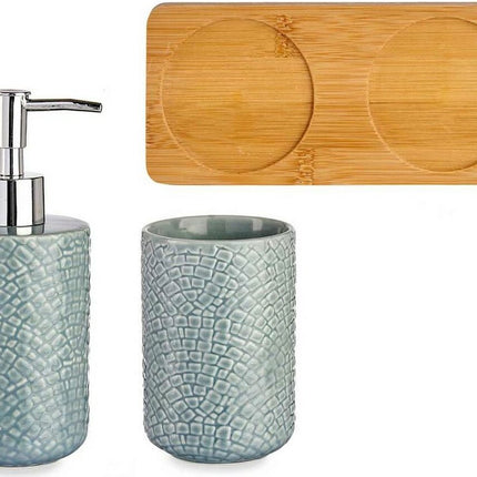 Badkamer Accessoire Set Grijs Blauw Keramisch
