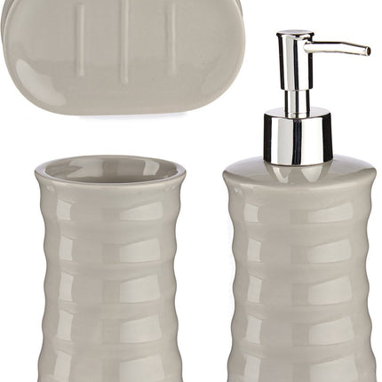 Badkamer Accessoire Set Grijs Keramisch
