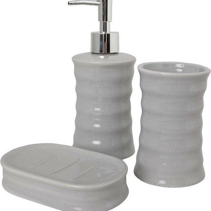 Badkamer Accessoire Set Grijs Keramisch