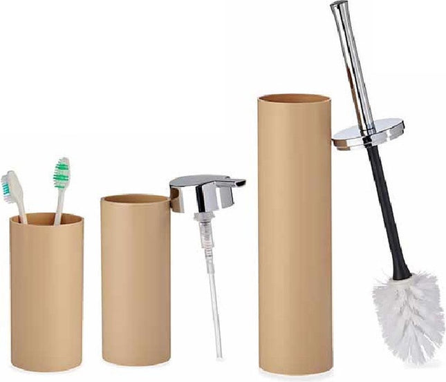 Badkamer set toiletborstel + zeeppompje + beker