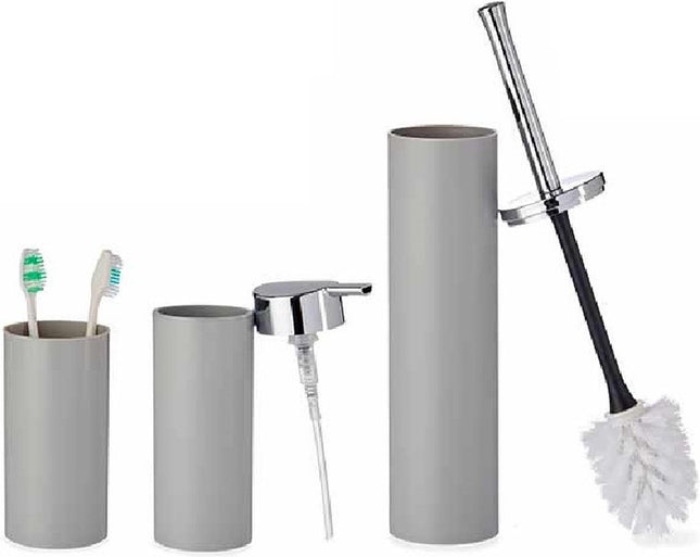 Badkamer set toiletborstel + zeeppompje + beker