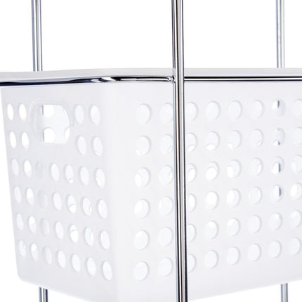 Doucherekje/badkamerrekje staand metaal/kunststof met 3 lagen 30 x 15 x 85 cm