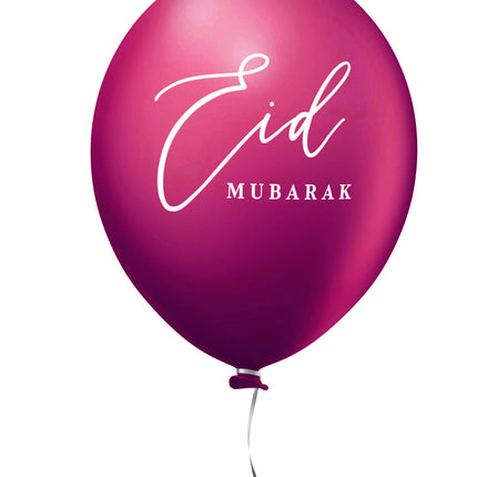 Eid mubarak ballonnen Bordeaux/paars 6stk.
