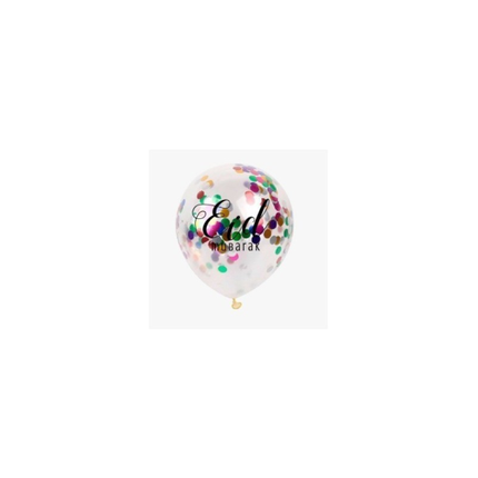 Ballonnen Eid Mubarak confetti multicolor (5 stuks)