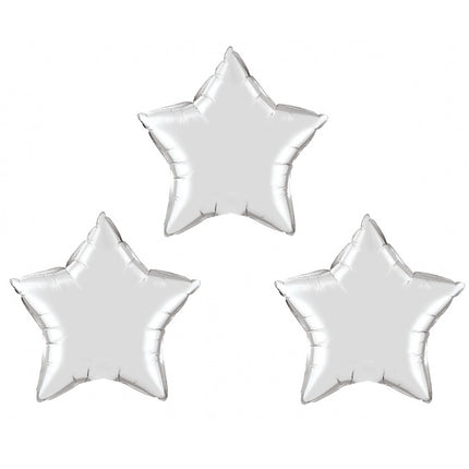 Ballon Ster Zilver Klein (3 stuks)