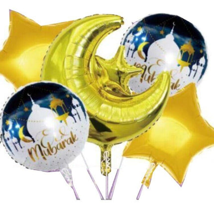 Eid Mubarak Ballonnen 28" Gouden Gelukkige Eid Mubarak Ramadan Folie Ballonnen Ster Maan