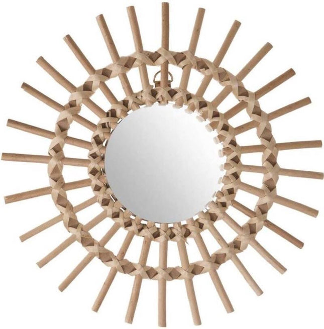 Atmosphera Bamboe Spiegel Rond D30 cm - Rotan Wandspiegel