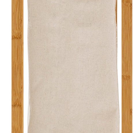 Bamboe Wasmand op wieltjes 52L - 55x28x80cm - Beige