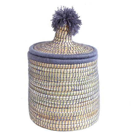 Raffia mand met deksel