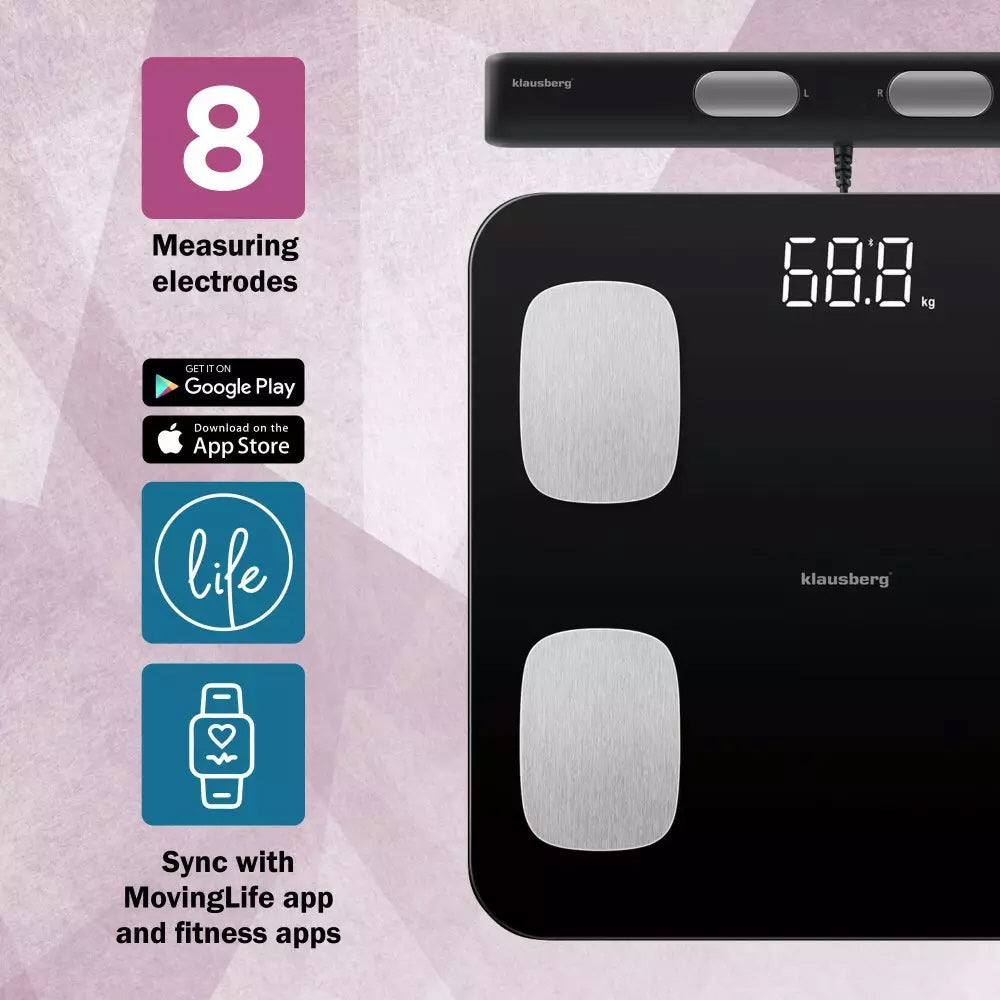 Klausberg slimme personenweegschaal met app – lichaamsanalyse en BMI