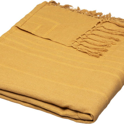 Bedsprei katoen oker geel 230 x 250 cm | Sprei 2 persoons