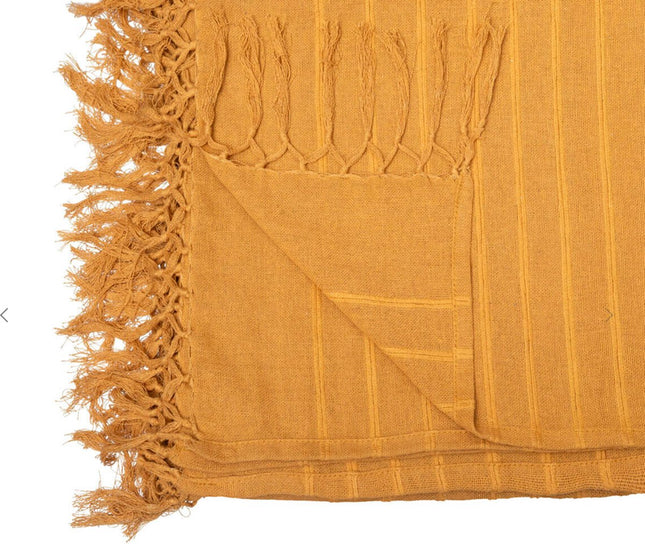 Bedsprei katoen oker geel 230 x 250 cm | Sprei 2 persoons