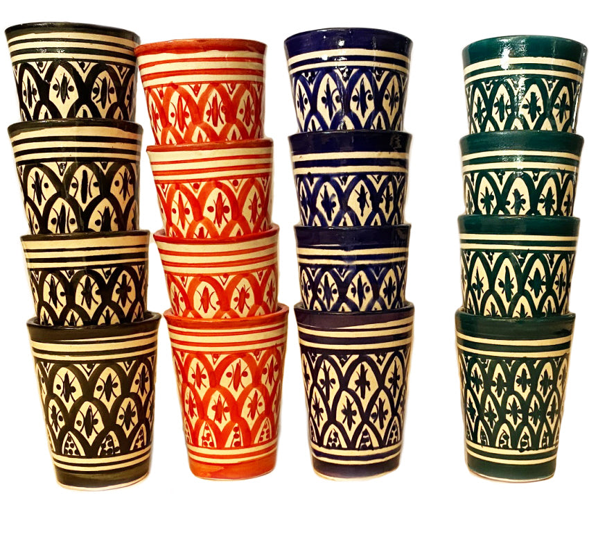 Tasses en poterie marocaine Safi