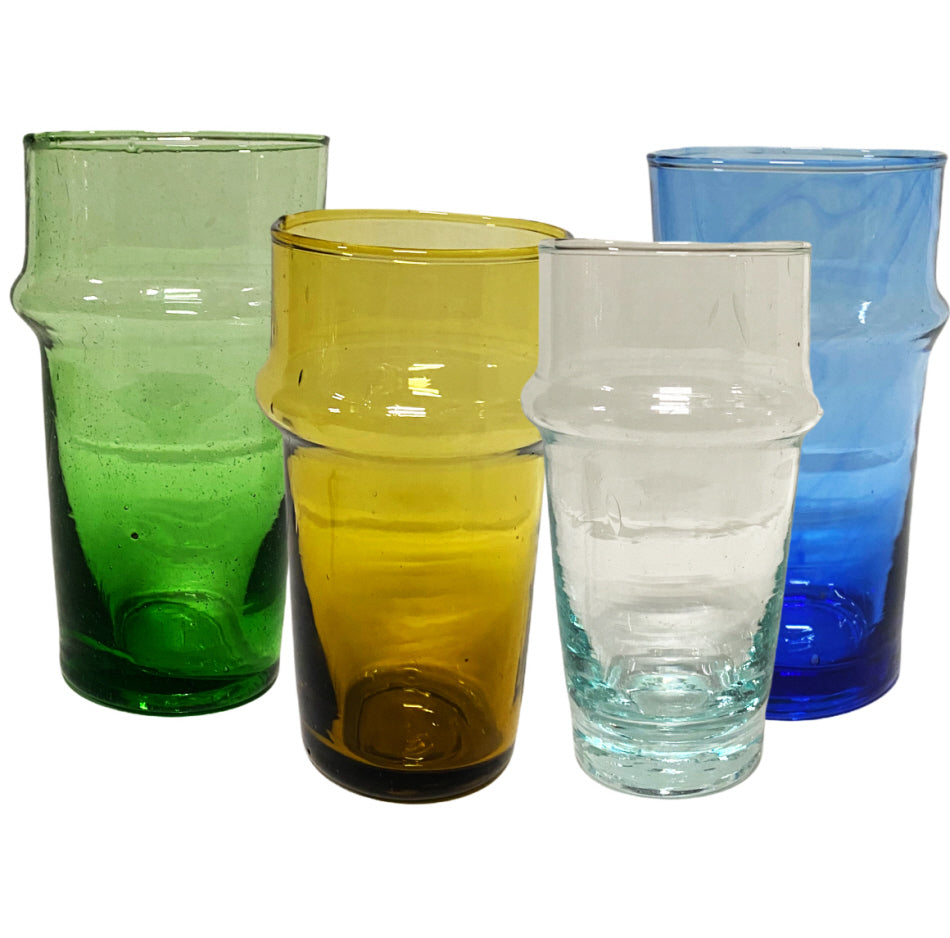 Marokkaanse beldi glazen van gerecycled glas – mondgeblazen, 12 cm hoog – foto 13