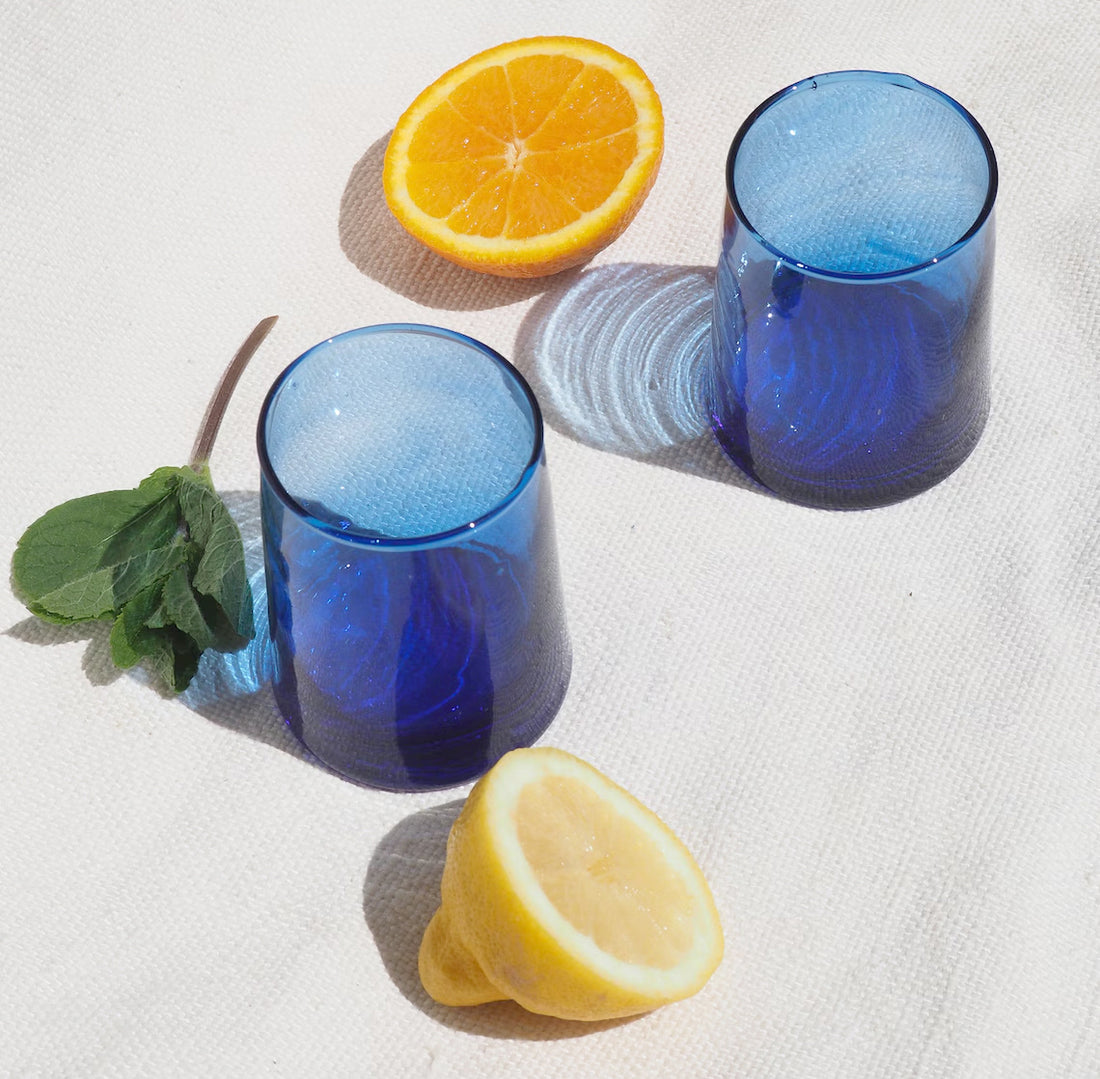 Marokkaanse tumbler – mondgeblazen drinkglas van gerecycled glas, ca. 9 cm – foto 3