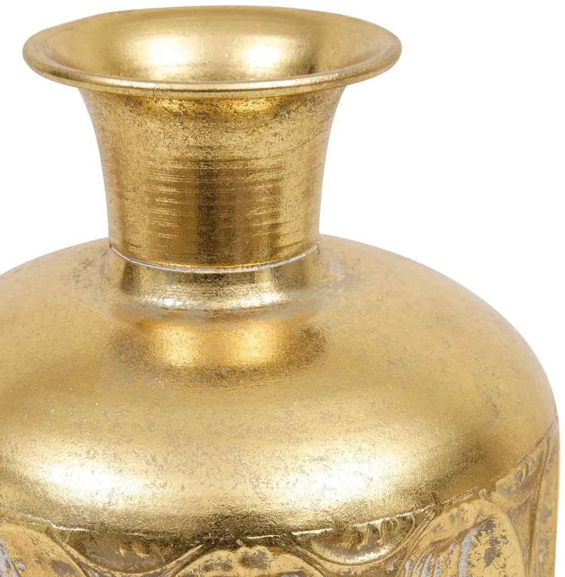 Vase Belli Atmosphera - Or - Vase à fleurs en fonte H41 cm - Pot décoratif - Design nostalgique - Vase ornemental - 1,1 KG