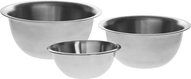 Set 3x beslagkommen/mengkommen RVS met antislip - 1L - 2L - 3,3L