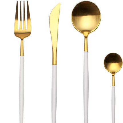Bestekset Gouden Wit Roestvrij staal