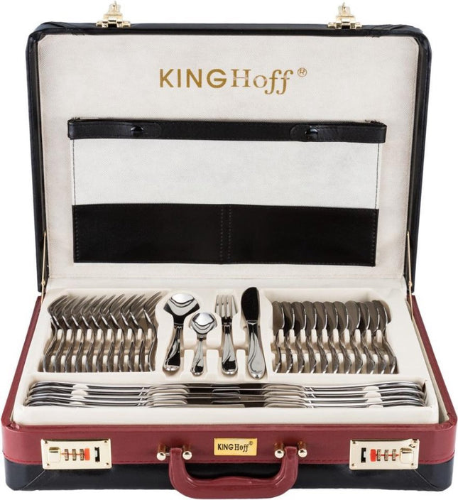 Bestekset - 12 persoons - 72-delig - Luxe Opbergkoffer - 18/10 - Kinghoff 3509