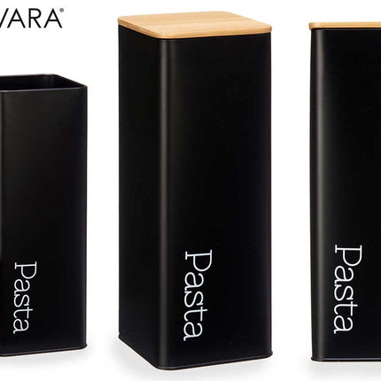 Pasta Bewaardoos - Wit - Metaal/Bamboe - Spaghetti Bewaardoos - Voorraaddoos