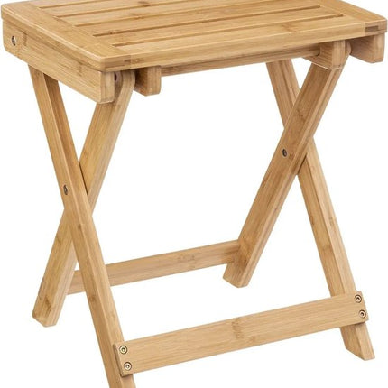 Bijzettafel opvouwbaar - bamboe hout - L39 x B33 x H44 cm