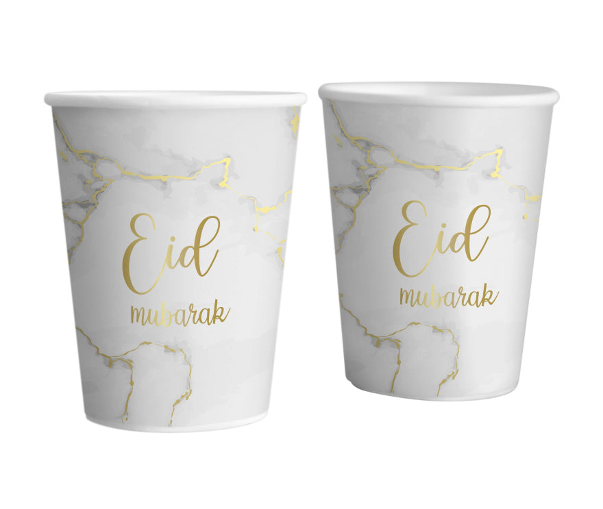 Gobelets Aïd Moubarak marbre or (6 pièces)