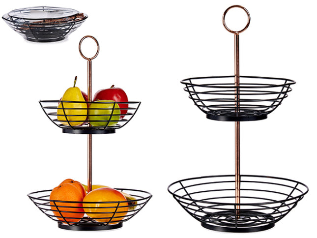 Fruitschaal - Etagere 2 laags – Fruitmand metaal
