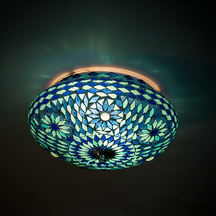 Oosterse mozaïek plafonniere blauw Ø 25cm