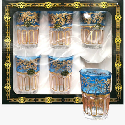 Theeglazen met gouden patroon