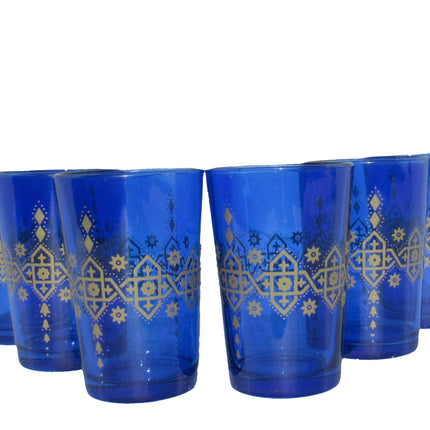 Marokkaanse glazen - Marokkaanse theeglazen – 6st - blauw