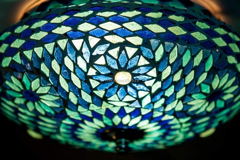 Oriental mosaic ceiling lamp blue Ø 25cm