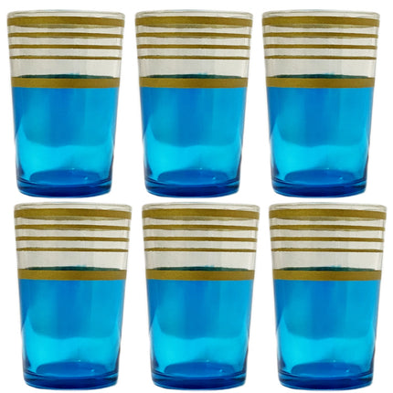 Marokkaanse glazen blauw en goud