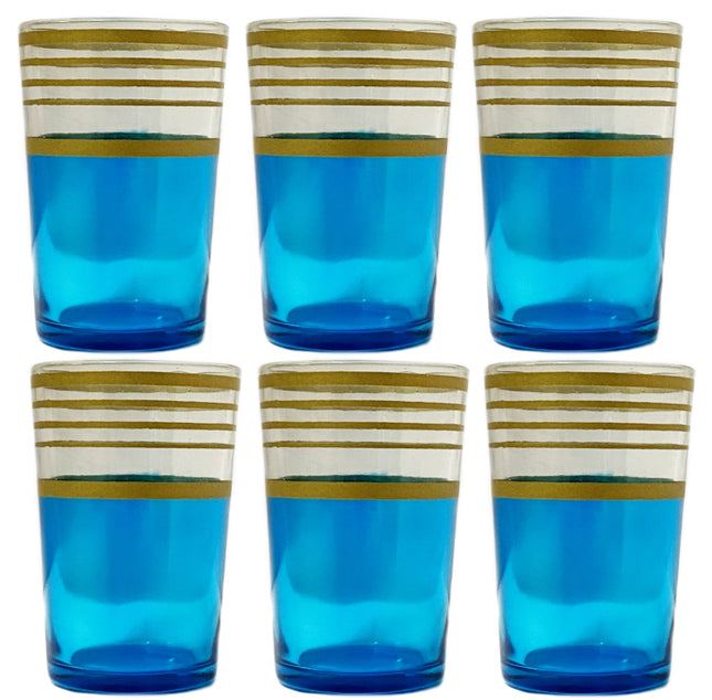 Marokkaanse glazen blauw en goud