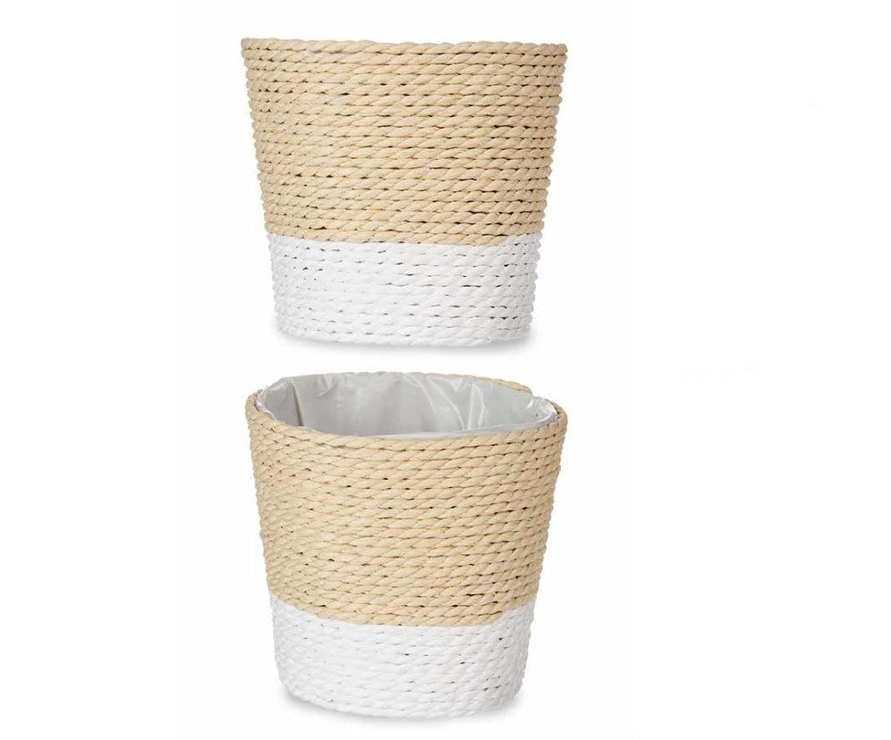 Mini bloempot van zeegras – plantenmand met plastic coating, 11 x 11 x 10,5 cm – foto 3