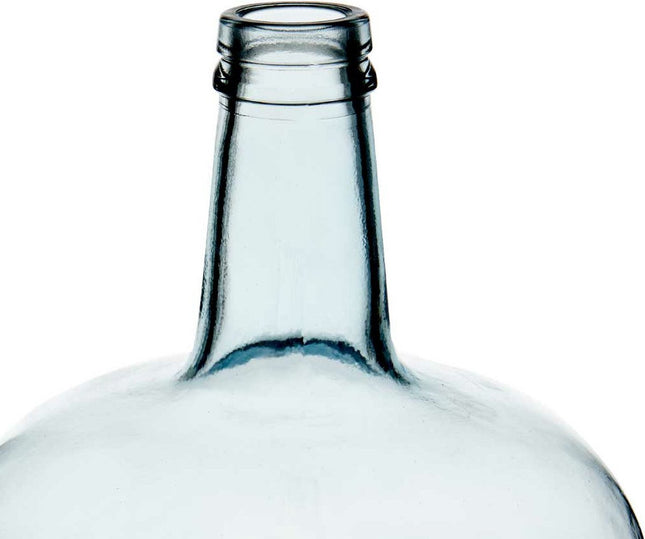 Bloemenvaas - fles - glas - blauw transparant - 22 x 39 cm - vaas